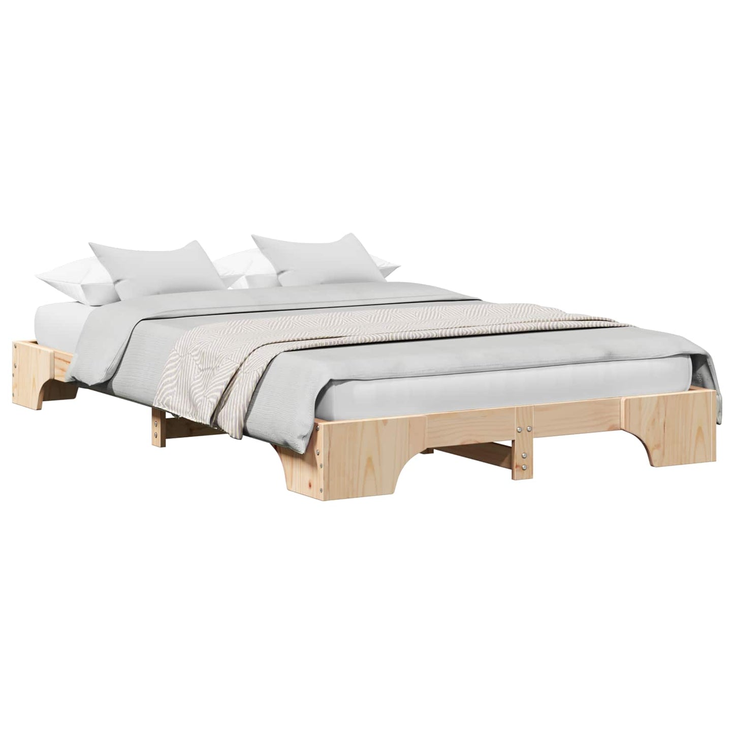 Sengestel Naturfarvet 135 x 190 cm Massiv fyrretræ