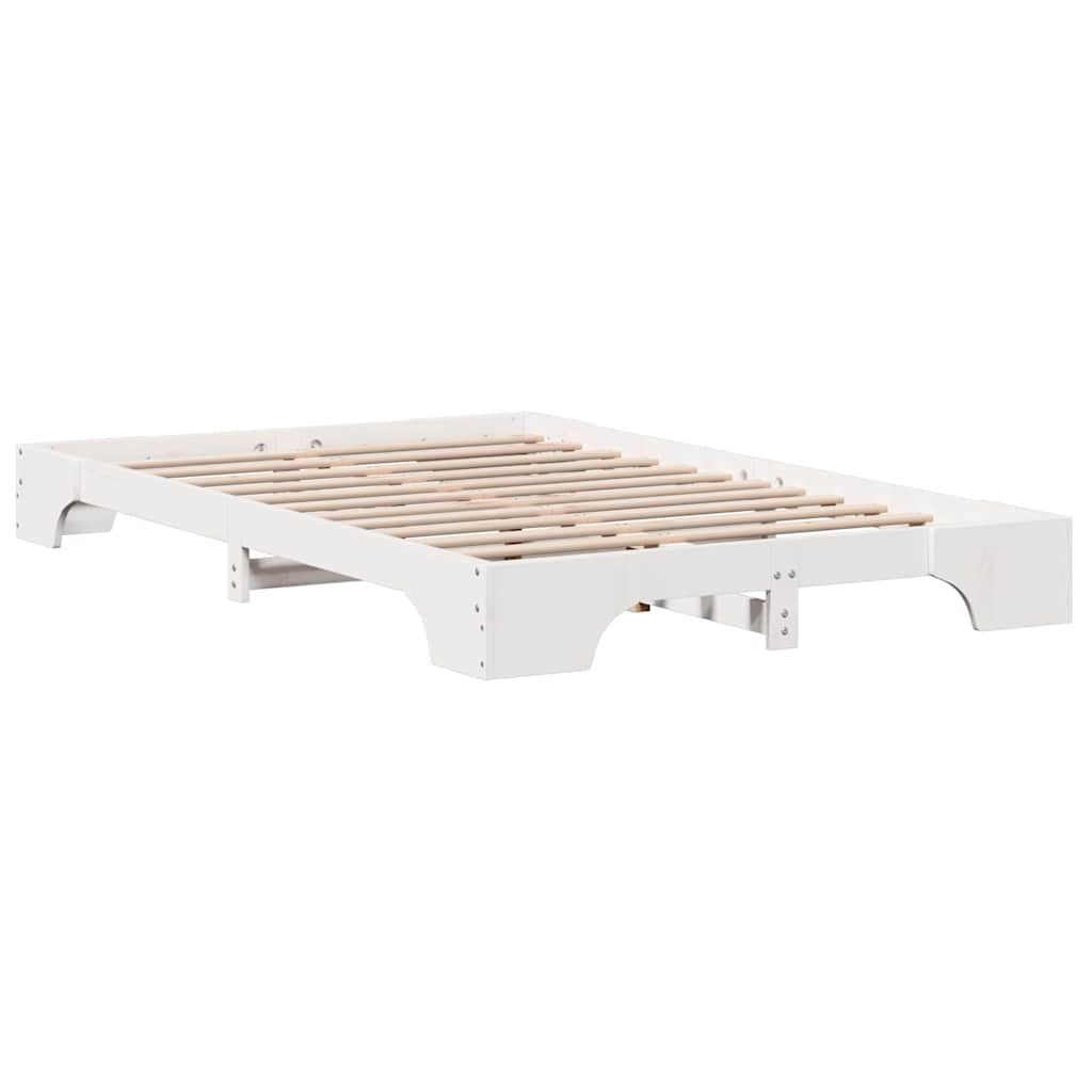 Sengestel Hvid 135 x 190 cm Massiv fyrretræ