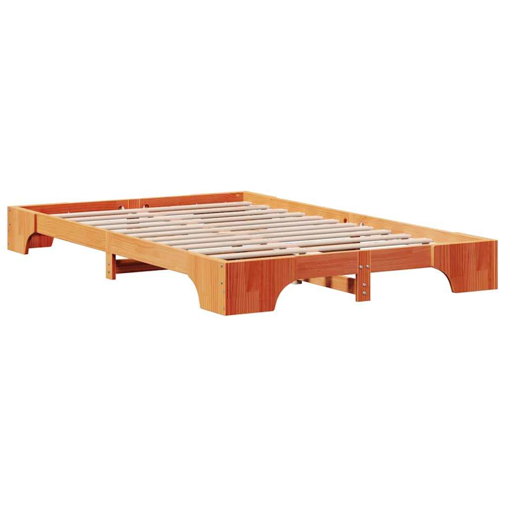 Sengestel Voks brun 135 x 190 cm Massiv fyrretræ