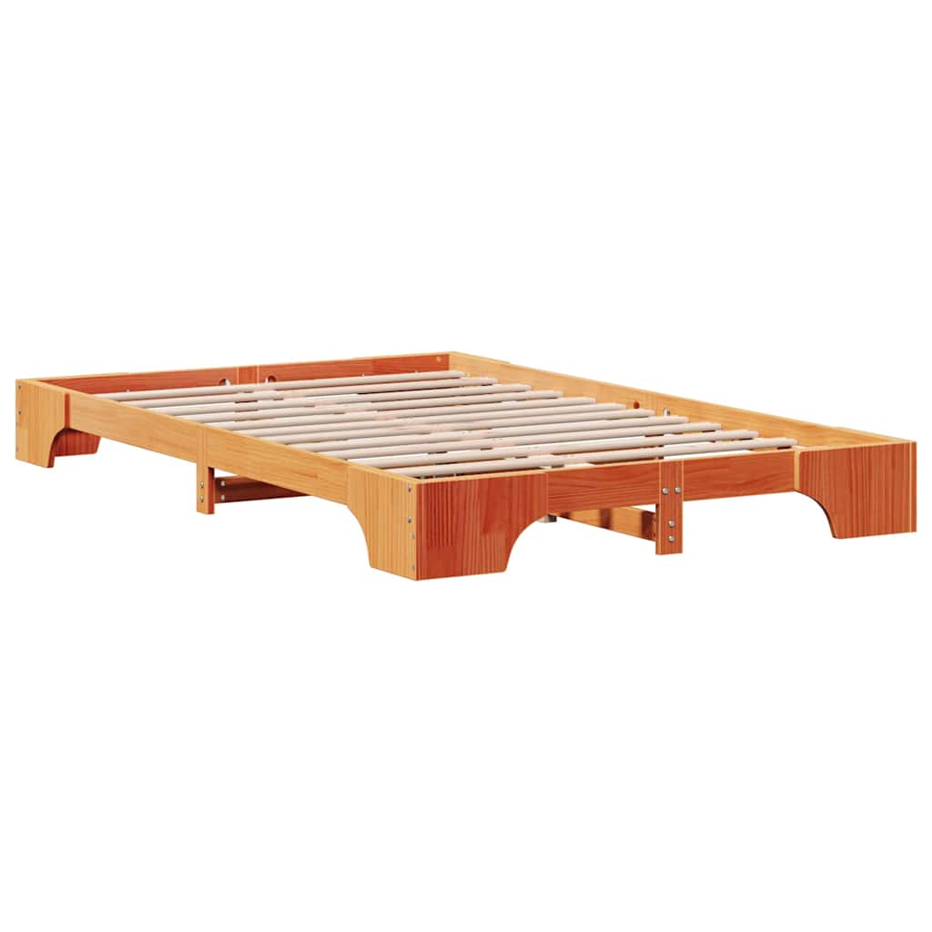 Sengestel Voks brun 135 x 190 cm Massiv fyrretræ
