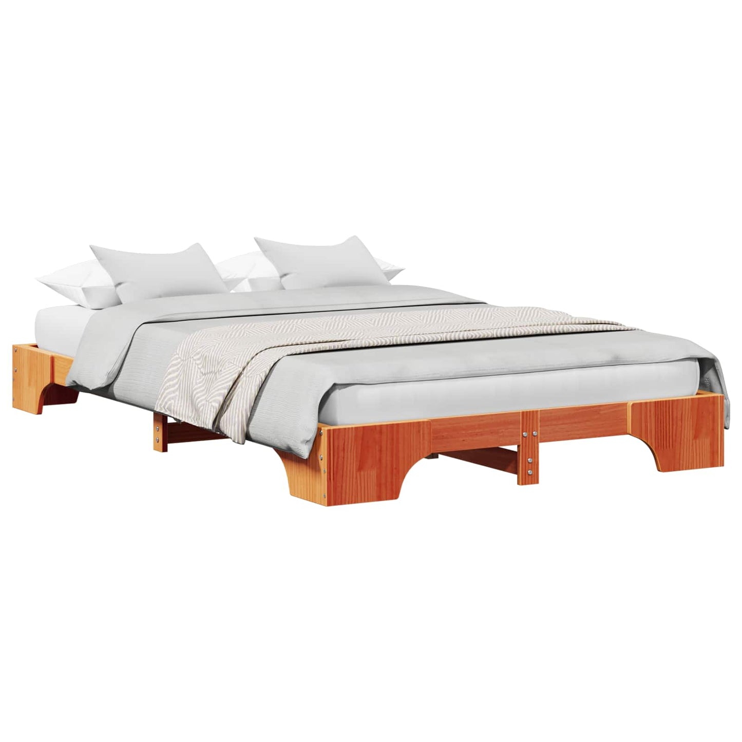 Sengestel Voks brun 120 x 190 cm Massiv fyrretræ