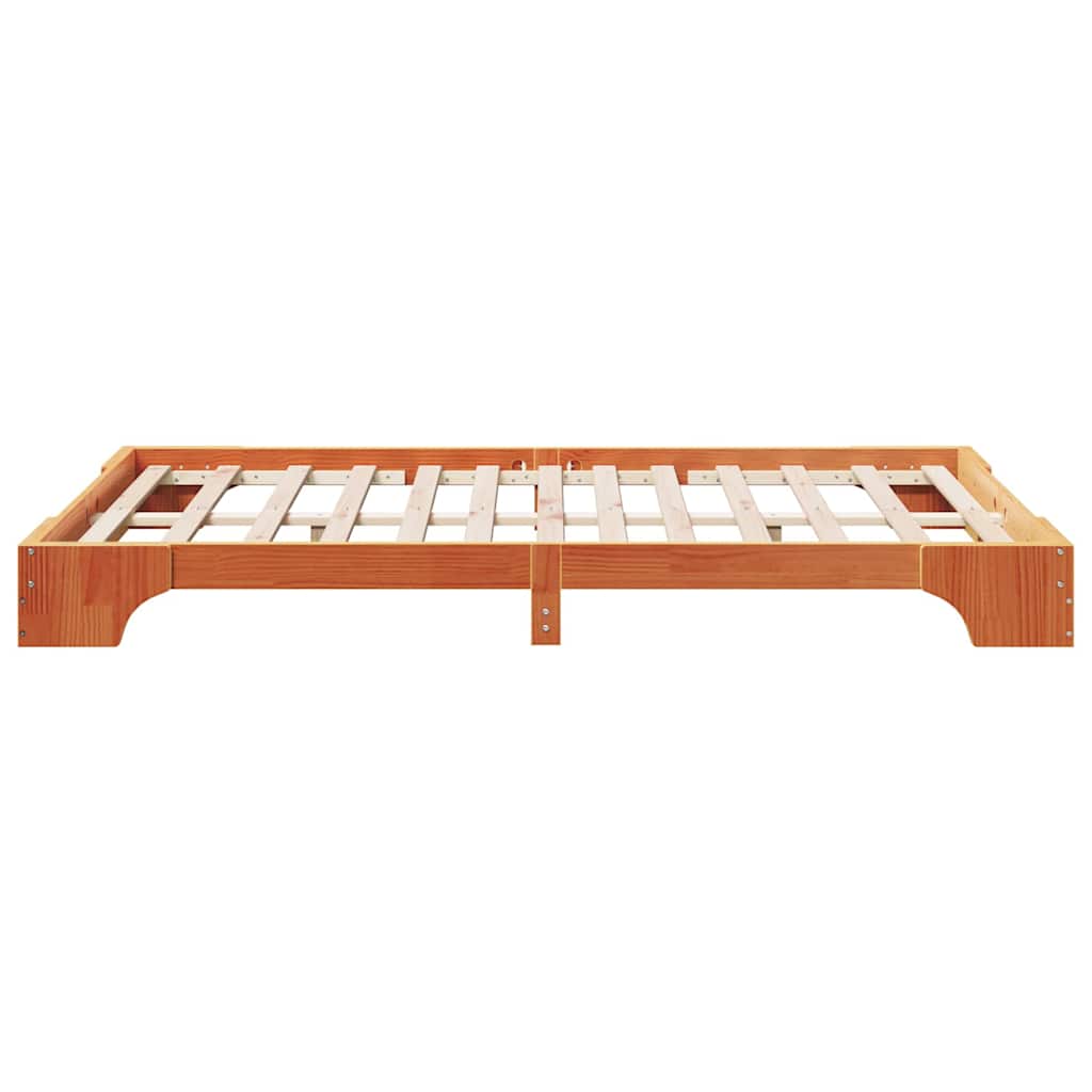 Sengestel Voks brun 120 x 190 cm Massiv fyrretræ