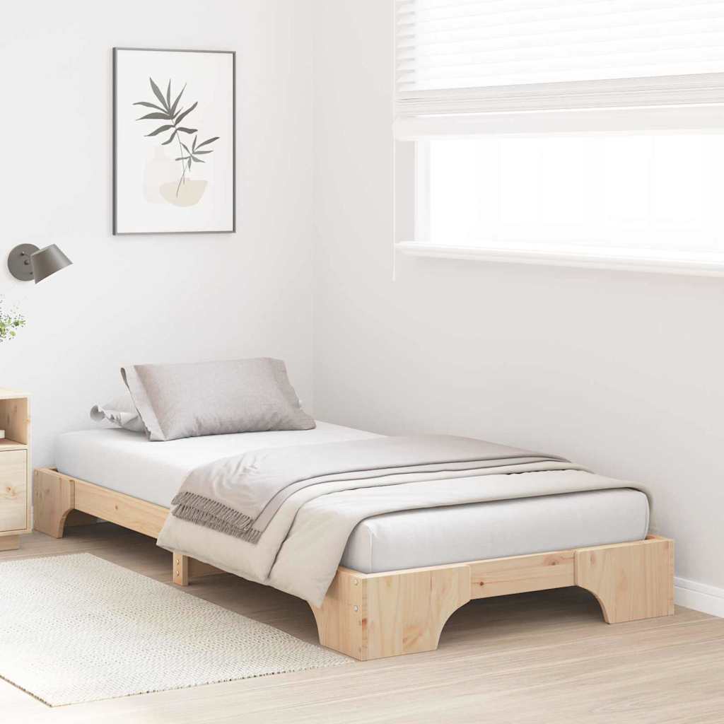 Sengestel Naturfarvet 100 x 200 cm Massiv fyrretræ