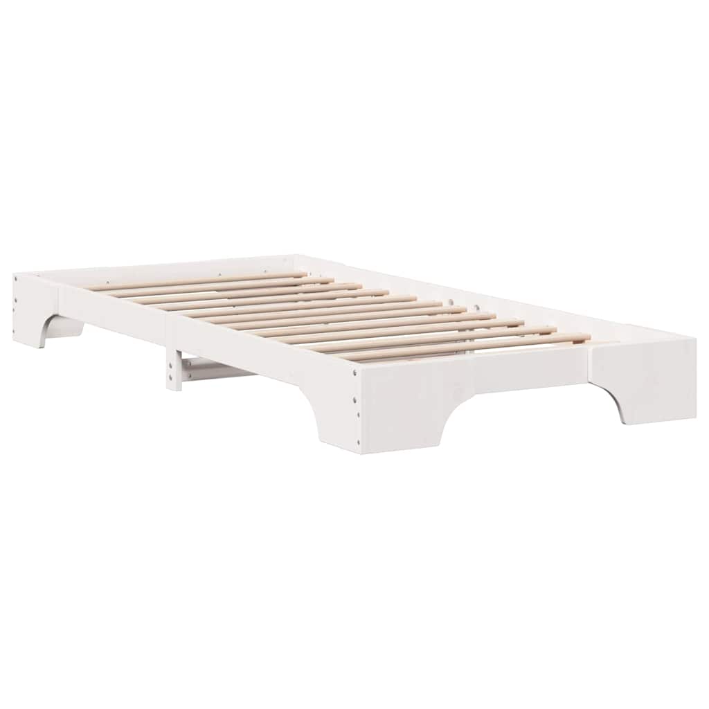 Sengestel Hvid 90 x 200 cm Massiv fyrretræ