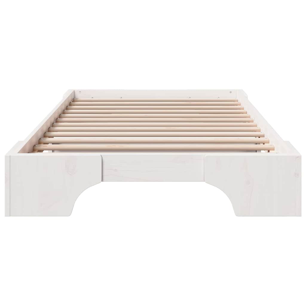 Sengestel Hvid 90 x 200 cm Massiv fyrretræ