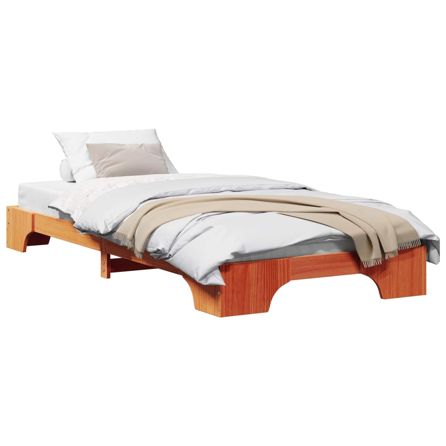 Sengestel Voks brun 90 x 200 cm Massiv fyrretræ