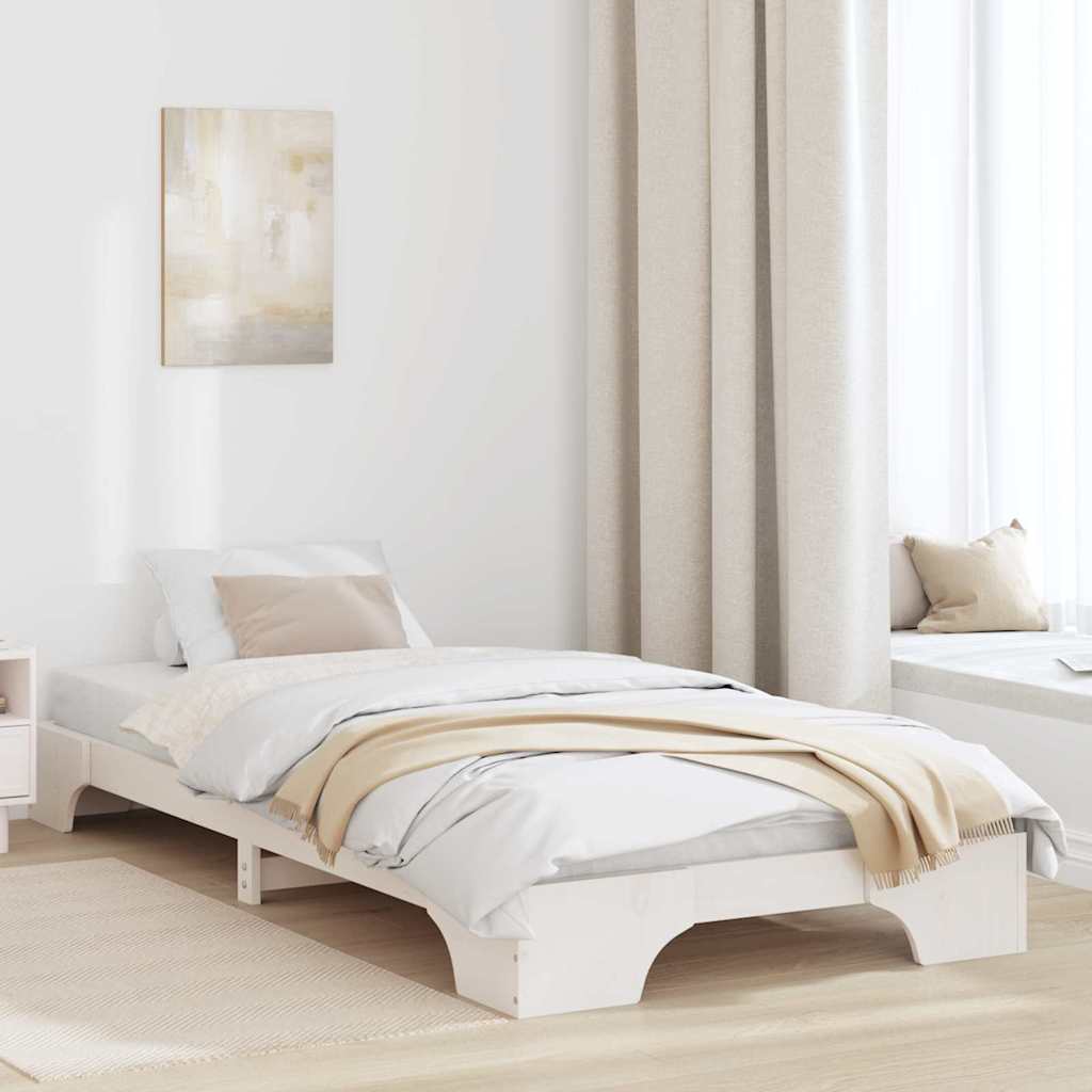 Sengestel Hvid 80 x 200 cm Massiv fyrretræ