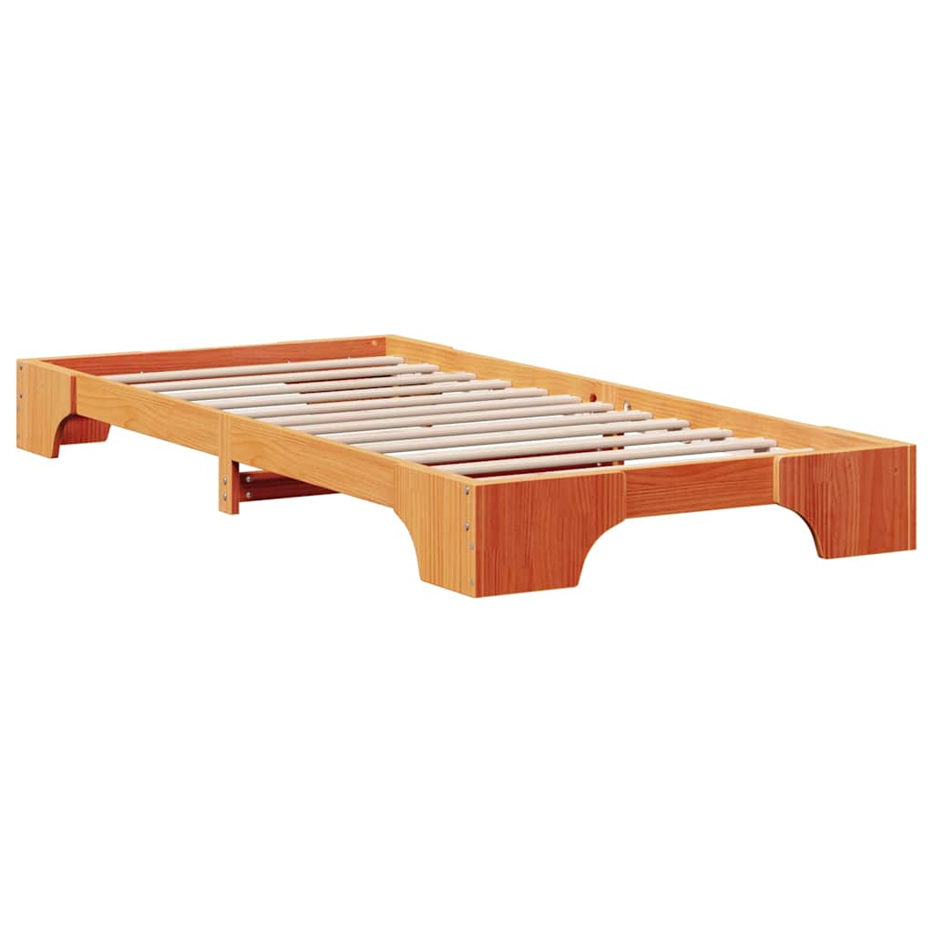 Sengestel Voks brun 80 x 200 cm Massiv fyrretræ