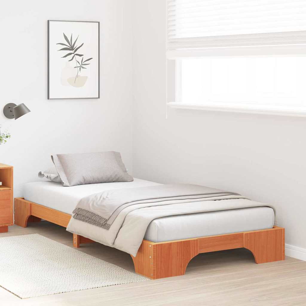 Sengestel Voks brun 75 x 190 cm Massiv fyrretræ