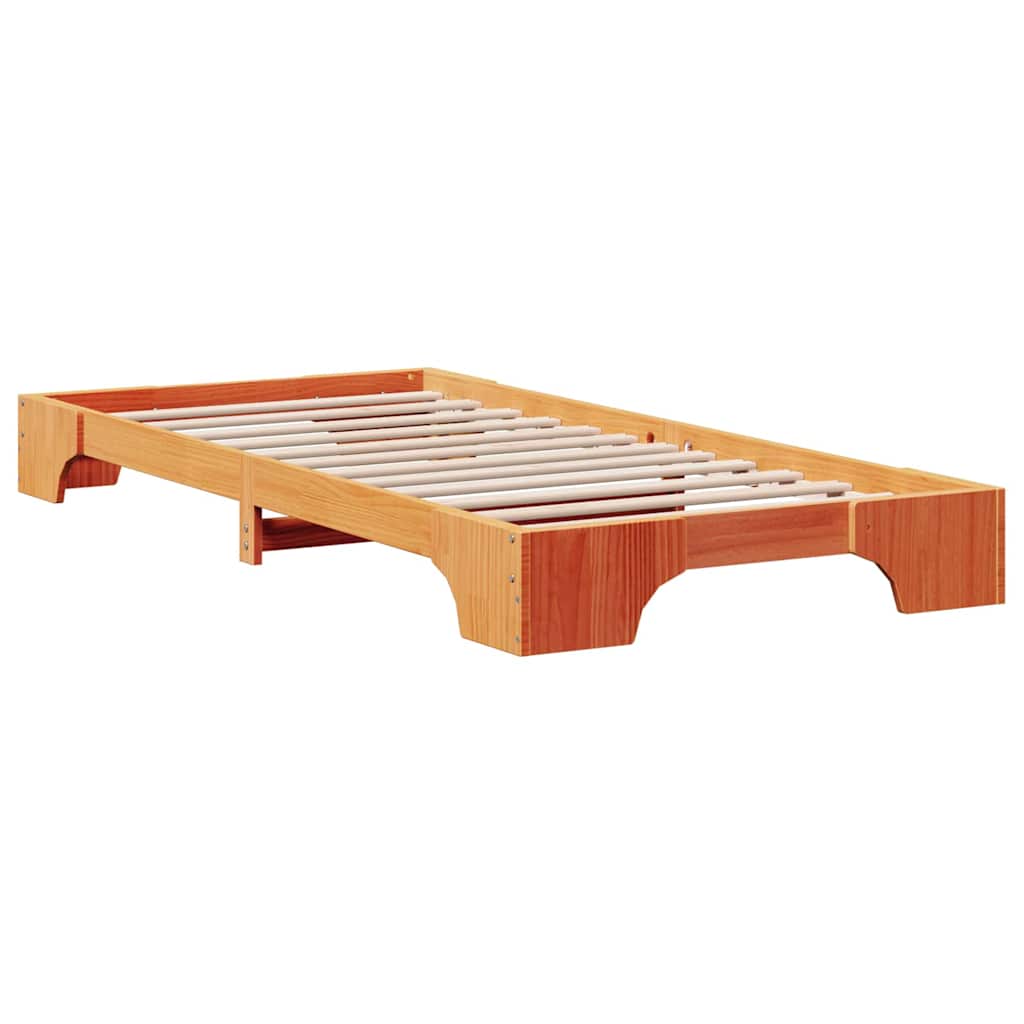 Sengestel Voks brun 75 x 190 cm Massiv fyrretræ