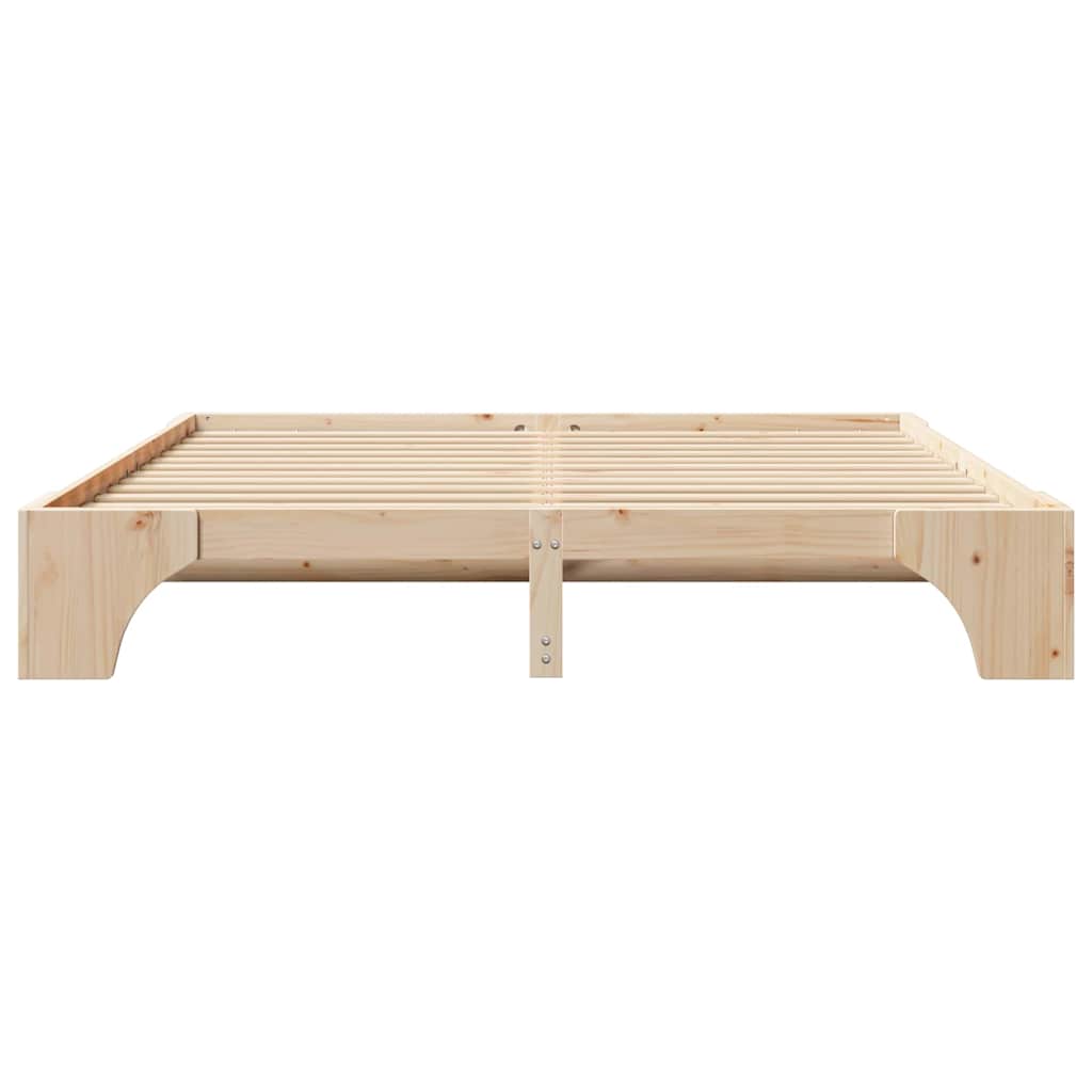 Sengestel Naturfarvet 200 x 200 cm Massiv fyrretræ