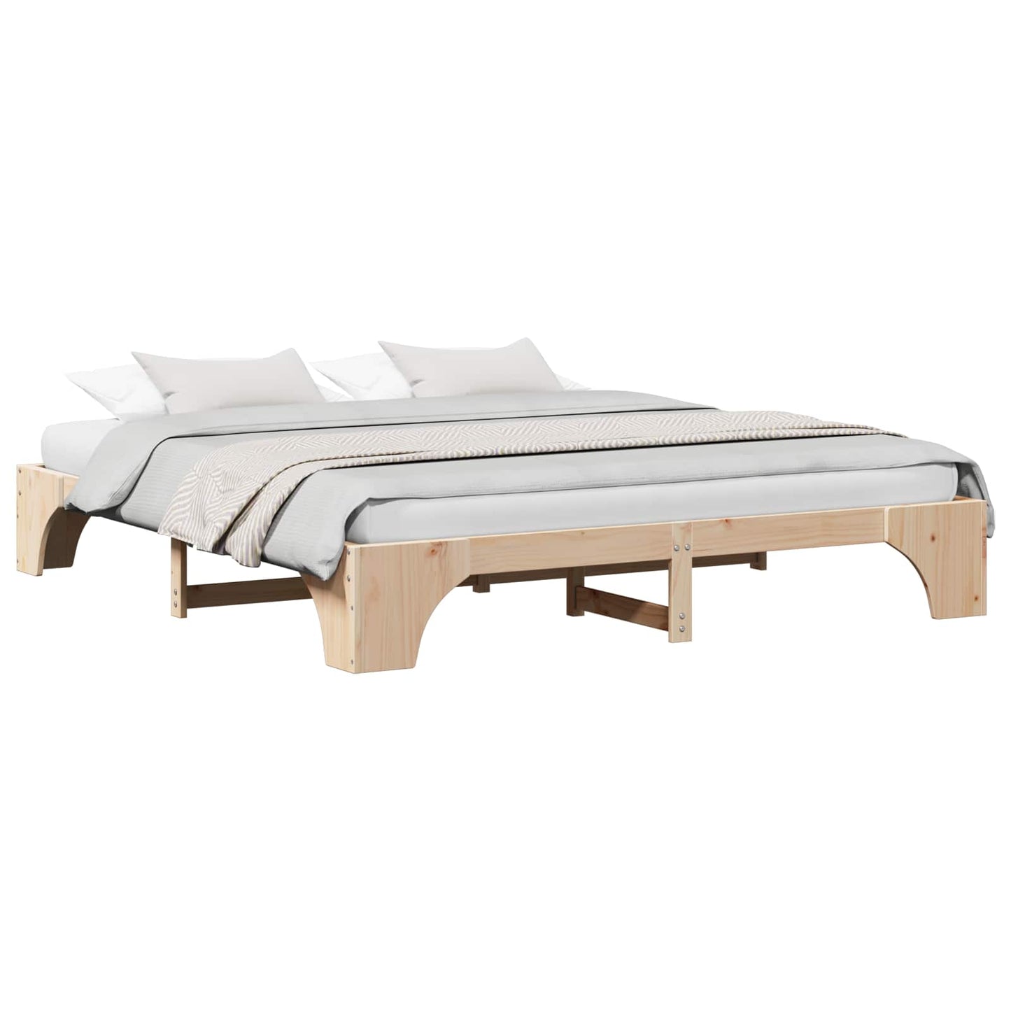 Sengestel Naturfarvet 180 x 200 cm Massiv fyrretræ