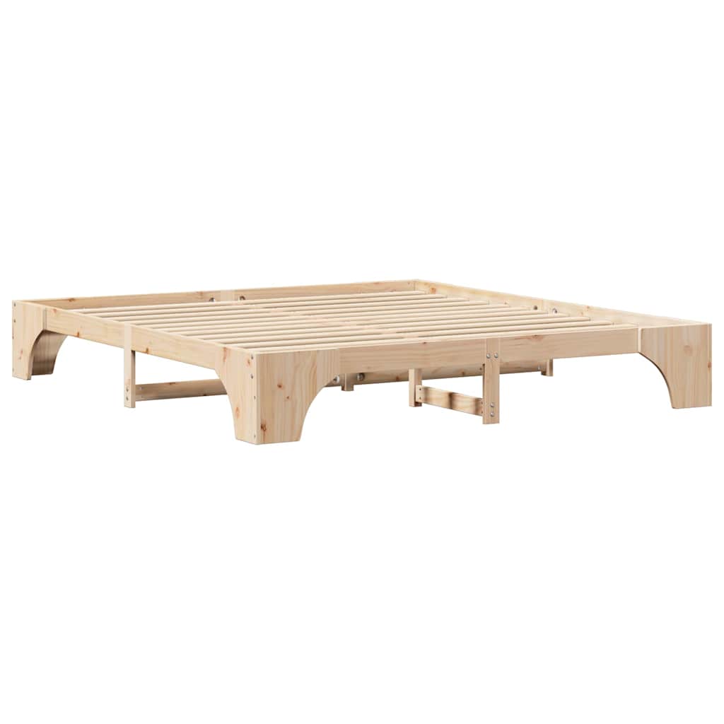 Sengestel Naturfarvet 180 x 200 cm Massiv fyrretræ
