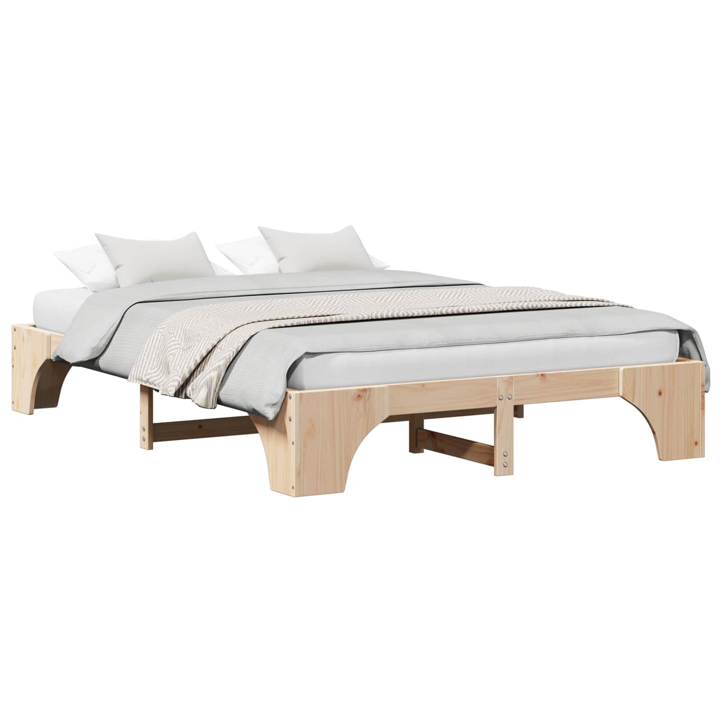 Sengestel Naturfarvet 150 x 200 cm Massiv fyrretræ