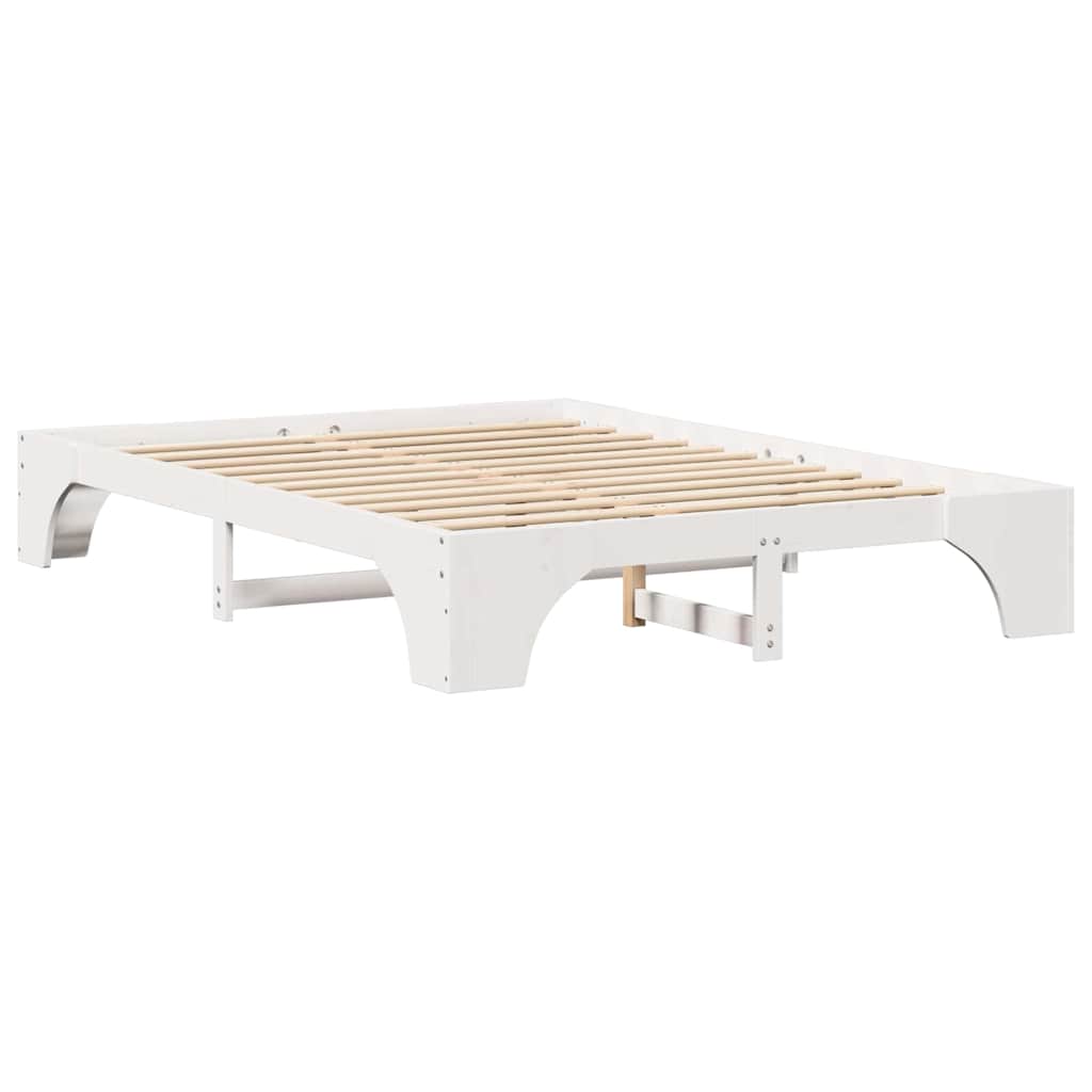 Sengestel Hvid 150 x 200 cm Massiv fyrretræ