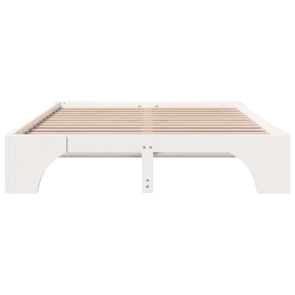 Sengestel Hvid 150 x 200 cm Massiv fyrretræ