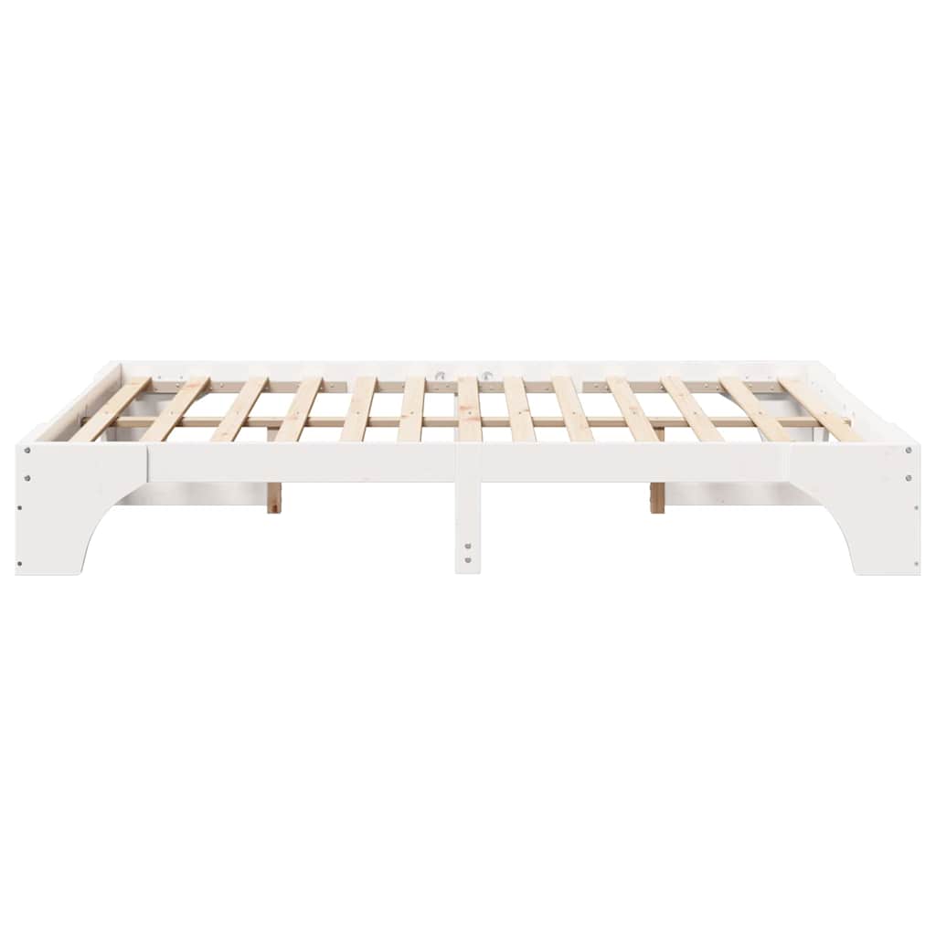 Sengestel Hvid 140 x 200 cm Massiv fyrretræ