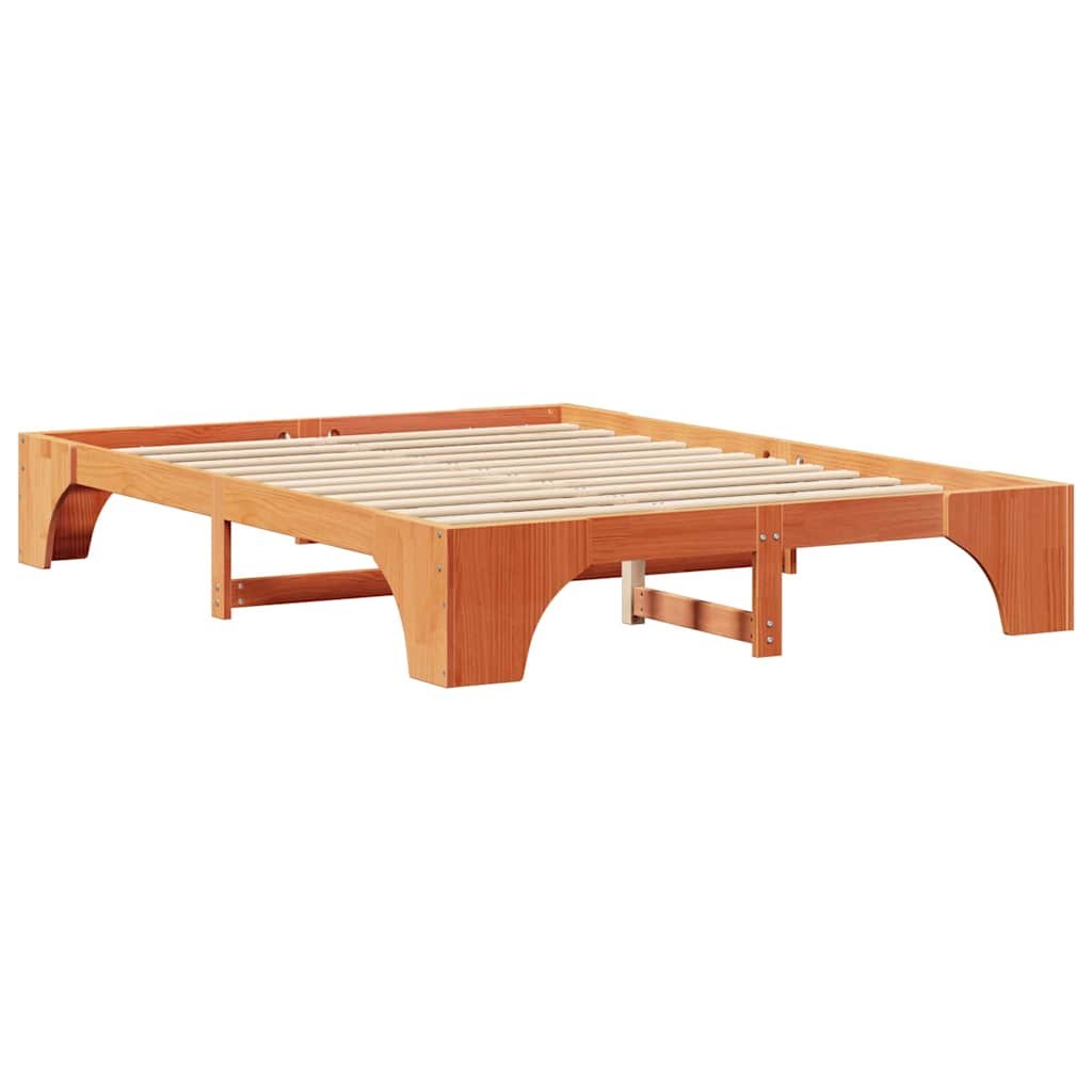 Sengestel Voks brun 140 x 200 cm Massiv fyrretræ