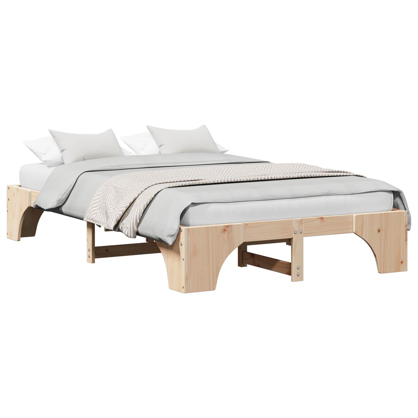 Sengestel Naturfarvet 120 x 200 cm Massiv fyrretræ