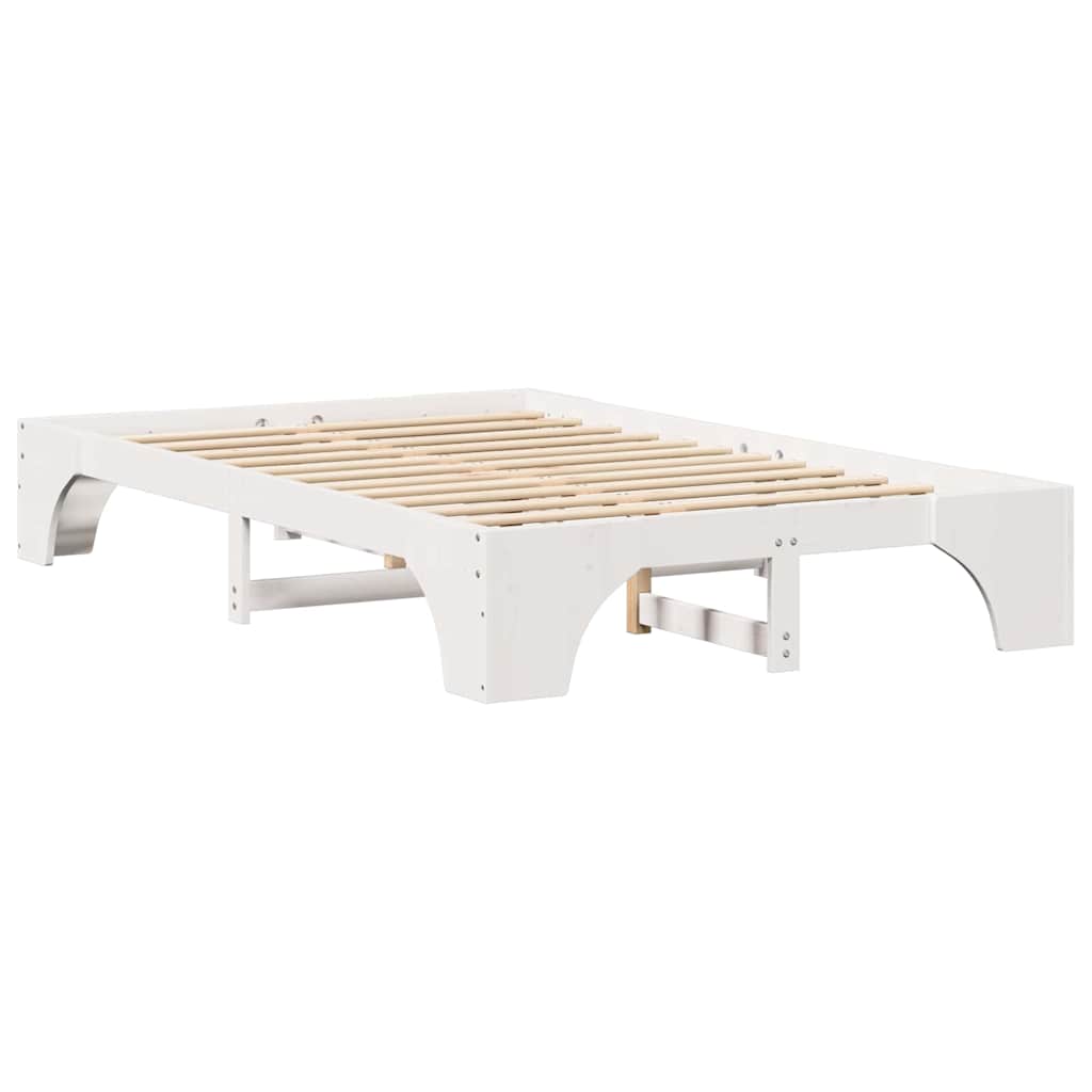 Sengestel Hvid 140 x 190 cm Massiv fyrretræ