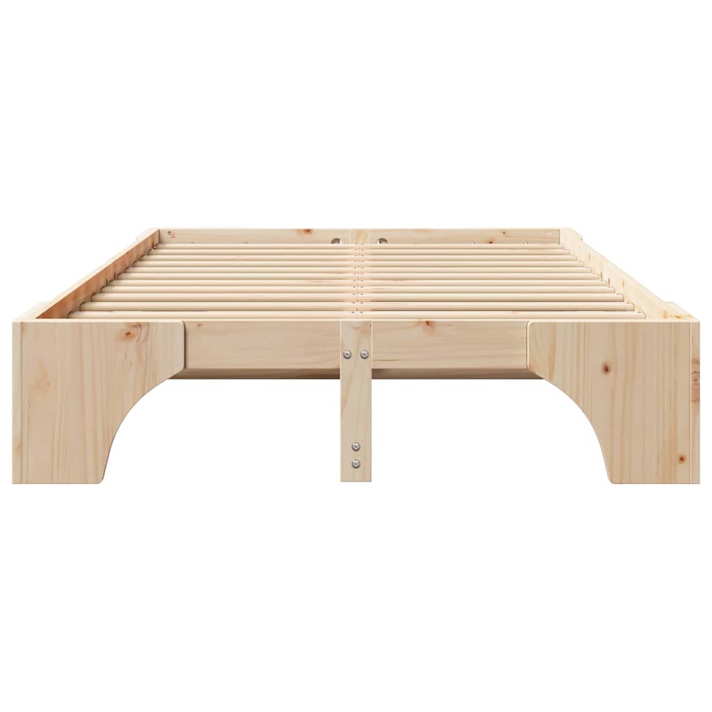 Sengestel Naturfarvet 135 x 190 cm Massiv fyrretræ