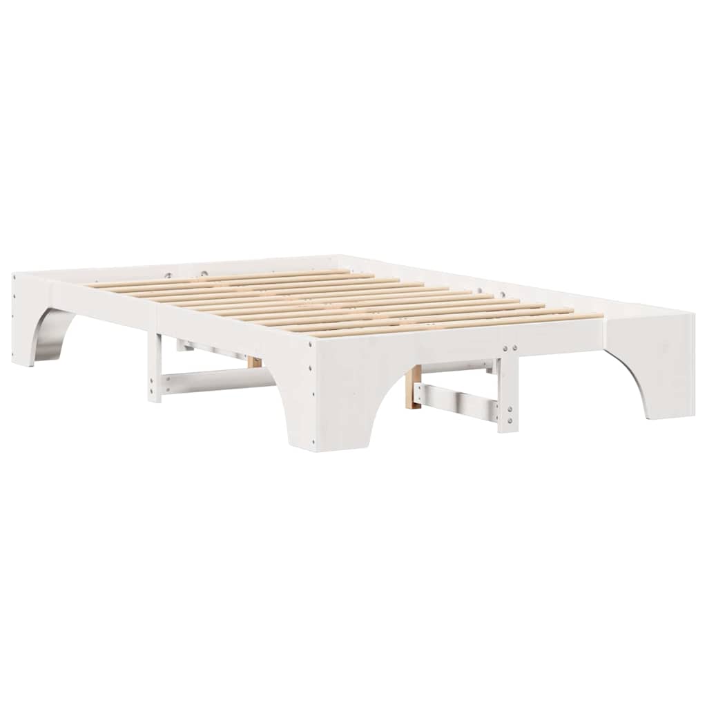 Sengestel Hvid 135 x 190 cm Massiv fyrretræ
