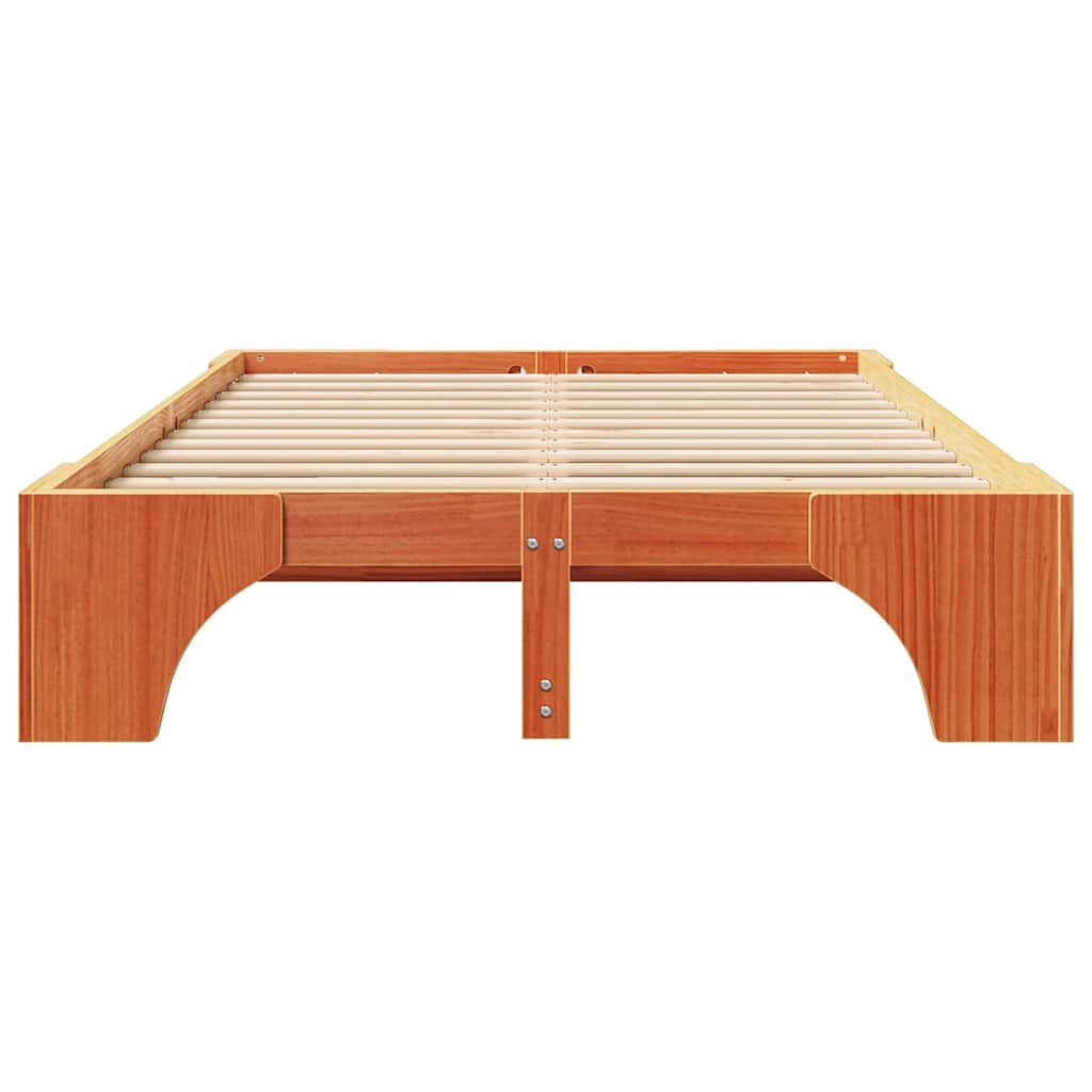 Sengestel Voks brun 135 x 190 cm Massiv fyrretræ