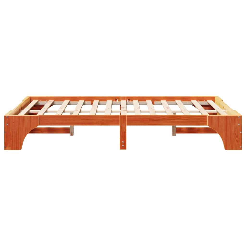 Sengestel Voks brun 135 x 190 cm Massiv fyrretræ