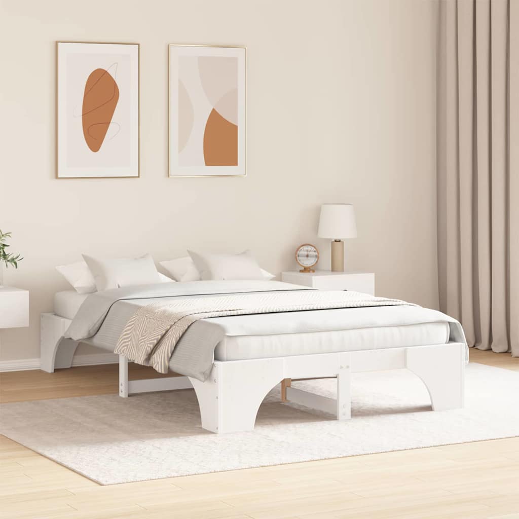 Sengestel Hvid 120 x 190 cm Massiv fyrretræ