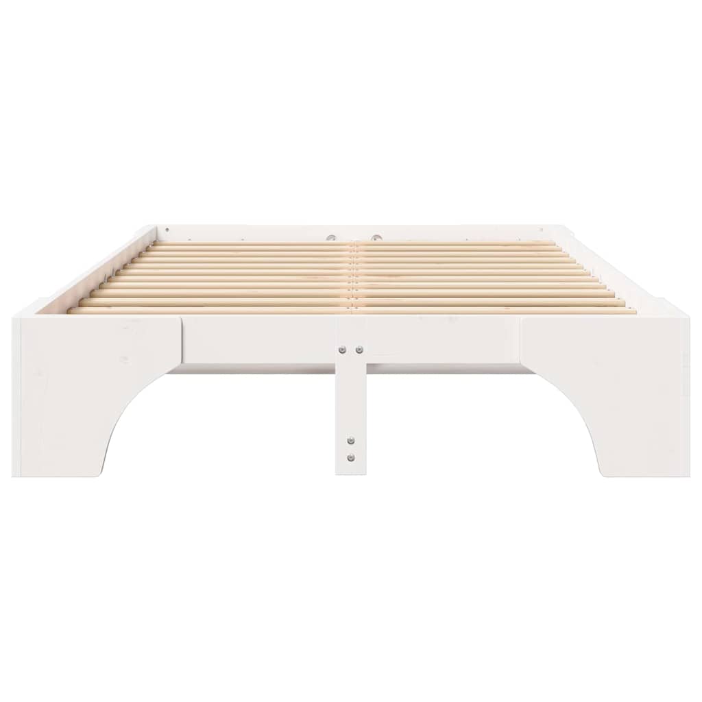 Sengestel Hvid 120 x 190 cm Massiv fyrretræ