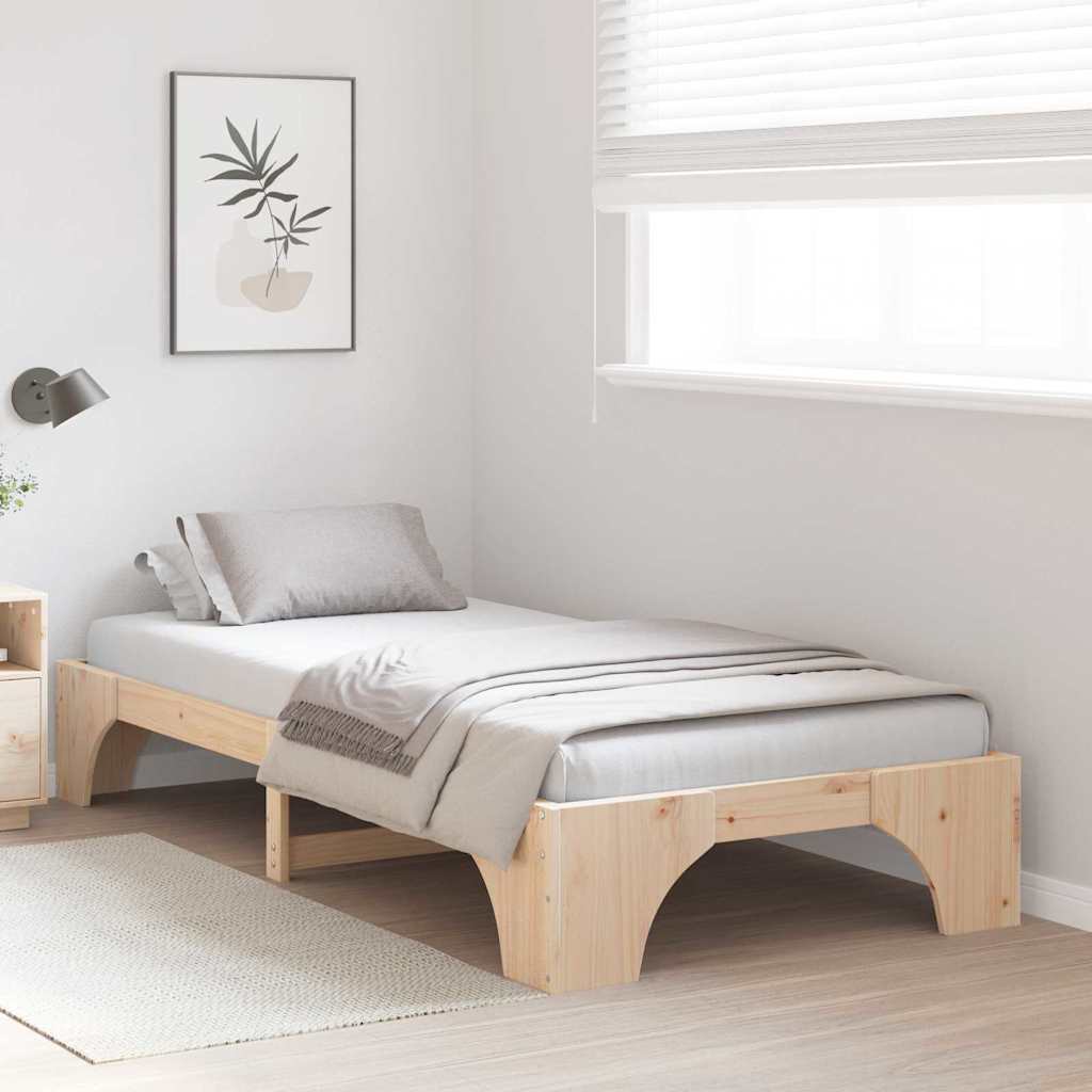Sengestel Naturfarvet 100 x 200 cm Massiv fyrretræ