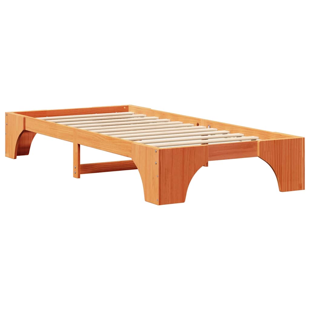 Sengestel Voks brun 100 x 200 cm Massiv fyrretræ