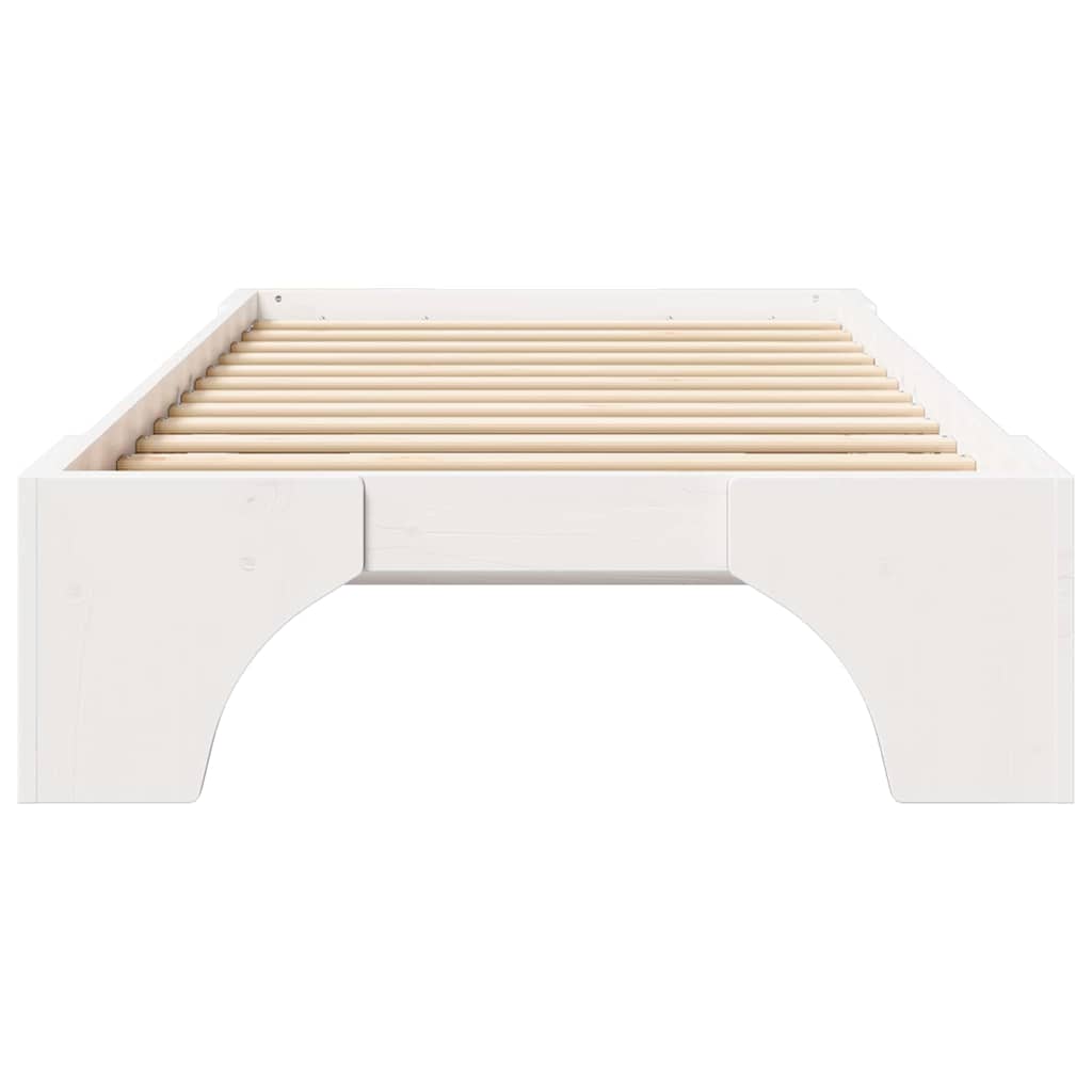 Sengestel Hvid 90 x 200 cm Massiv fyrretræ