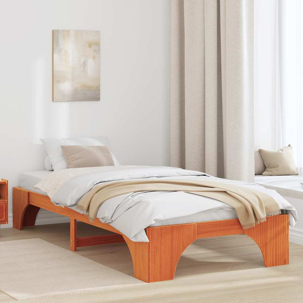 Sengestel Voks brun 80 x 200 cm Massiv fyrretræ