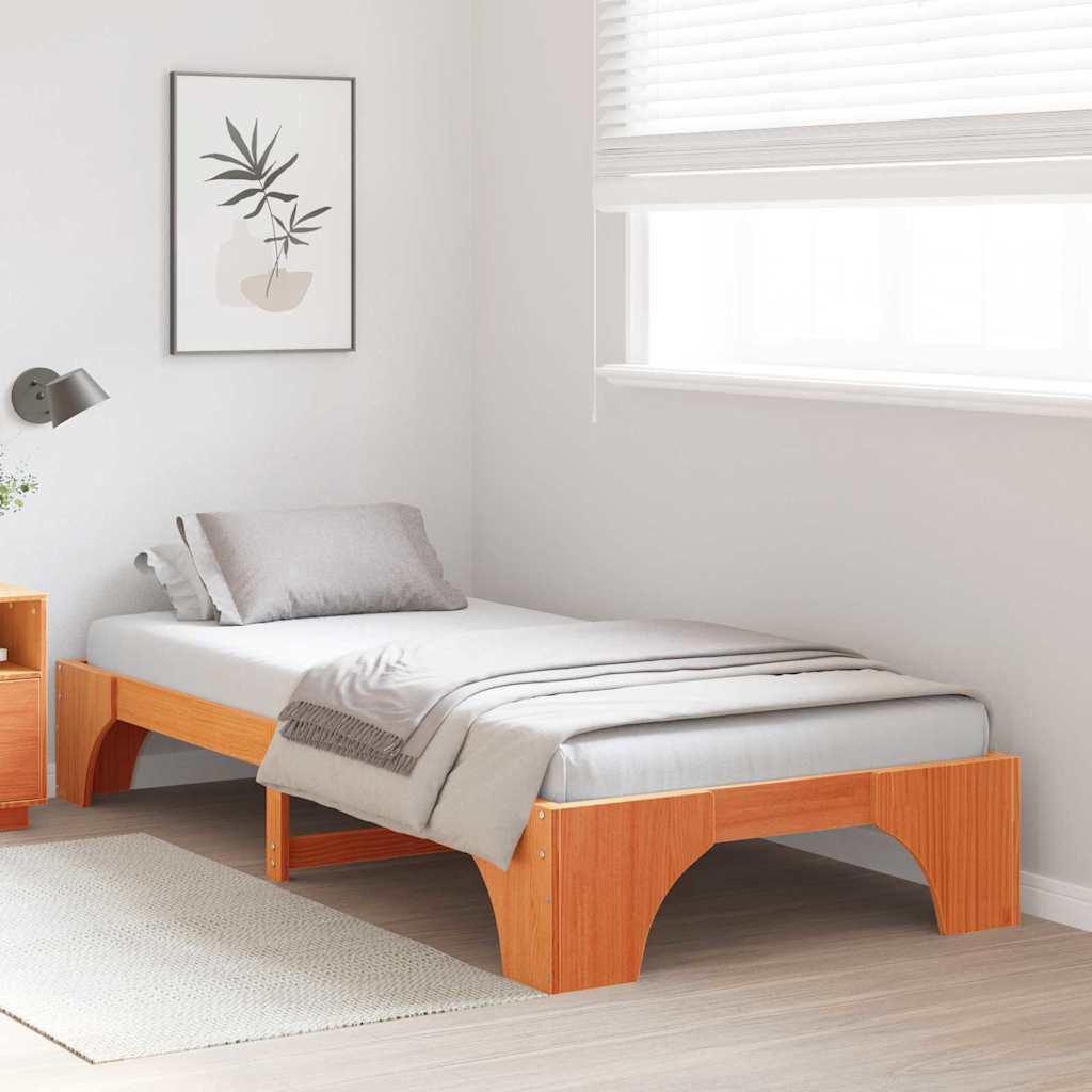 Sengestel Voks brun 80 x 200 cm Massiv fyrretræ
