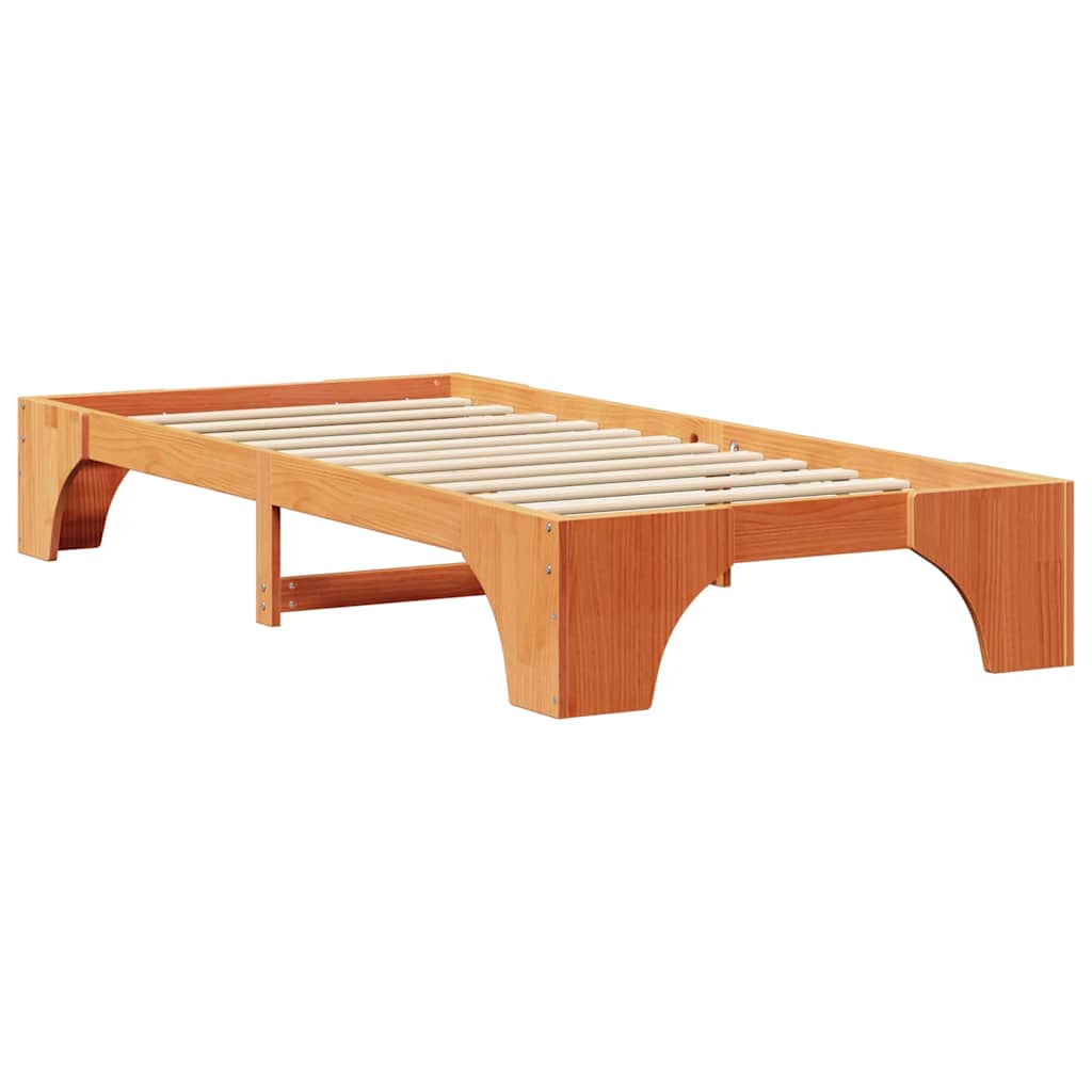 Sengestel Voks brun 90 x 190 cm Massiv fyrretræ