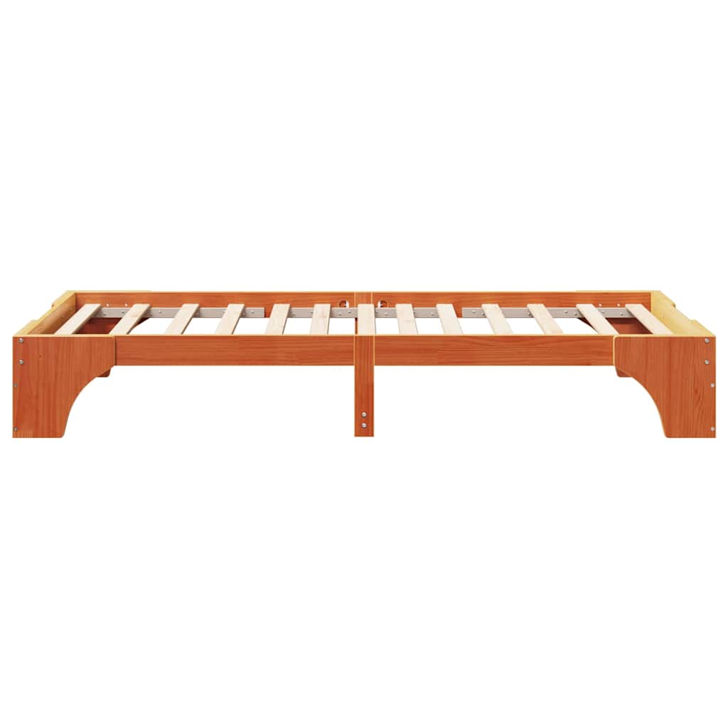 Sengestel Voks brun 90 x 190 cm Massiv fyrretræ