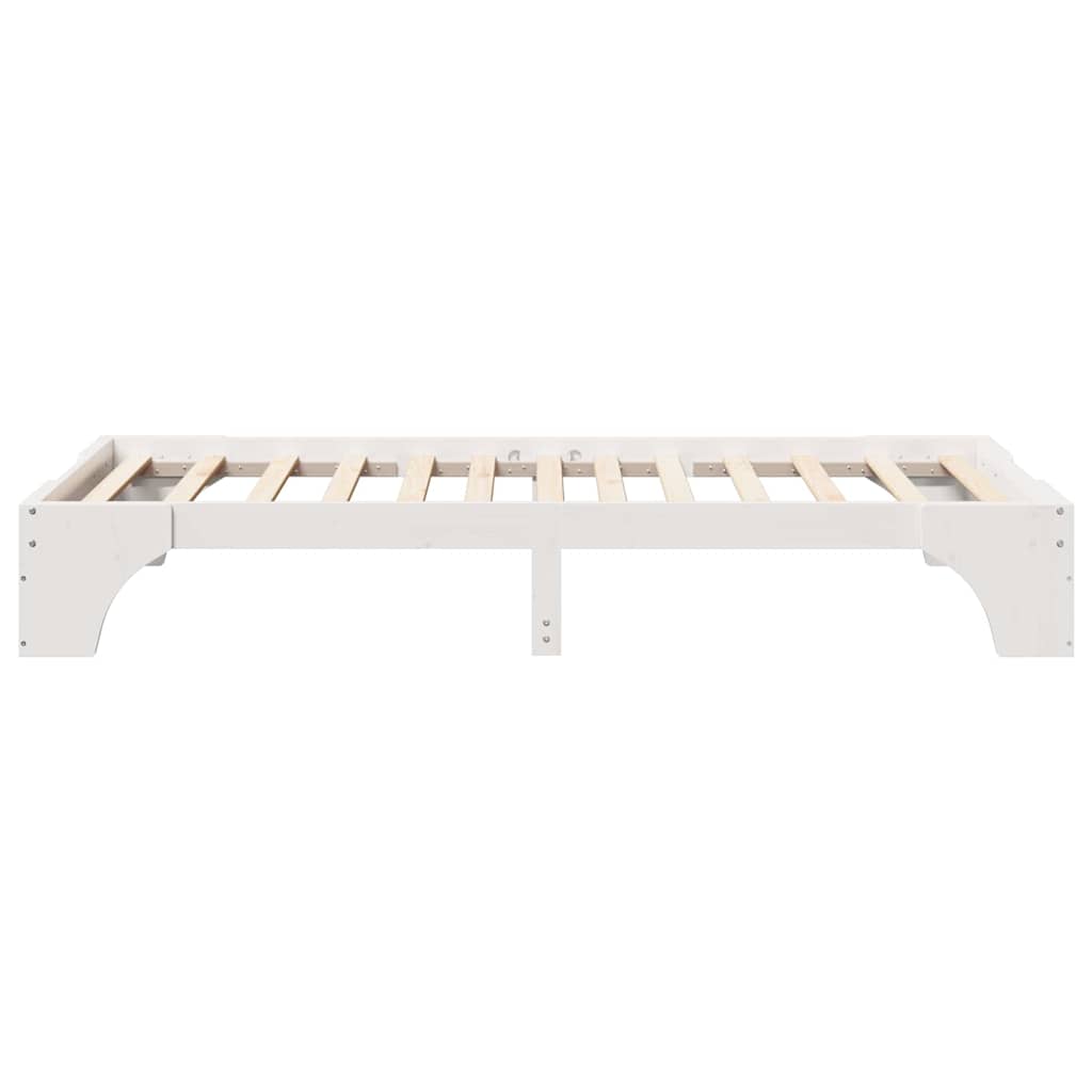 Sengestel Hvid 75 x 190 cm Massiv fyrretræ