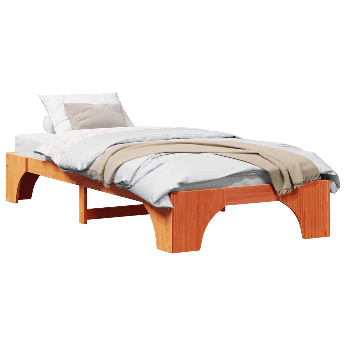Sengestel Voks brun 75 x 190 cm Massiv fyrretræ