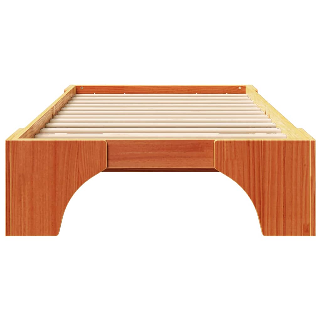 Sengestel Voks brun 75 x 190 cm Massiv fyrretræ