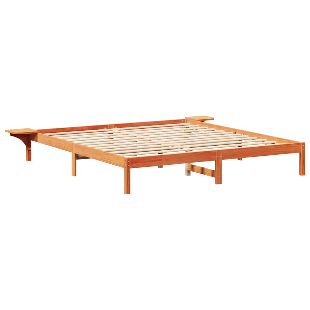 Sengestel Voks brun 200 x 200 cm Massiv fyrretræ