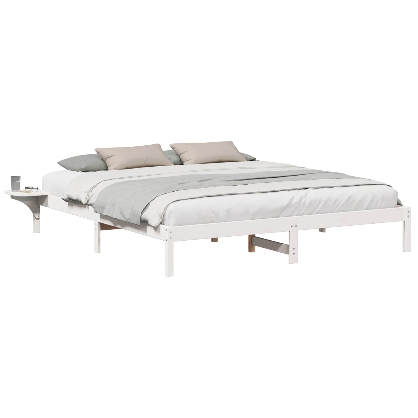 Sengestel Hvid 180 x 200 cm Massiv fyrretræ