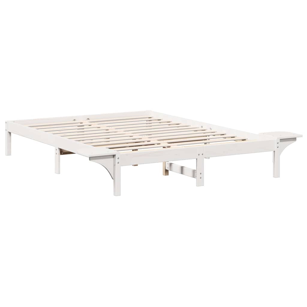 Sengestel Hvid 150 x 200 cm Massiv fyrretræ