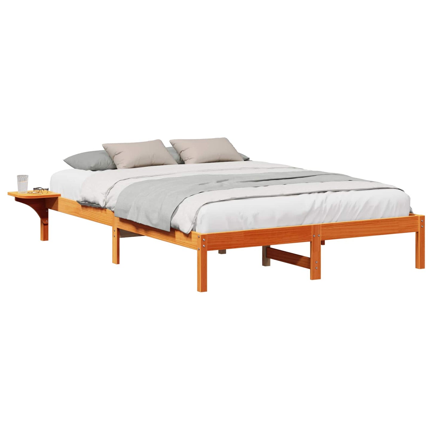 Sengestel Voks brun 150 x 200 cm Massiv fyrretræ