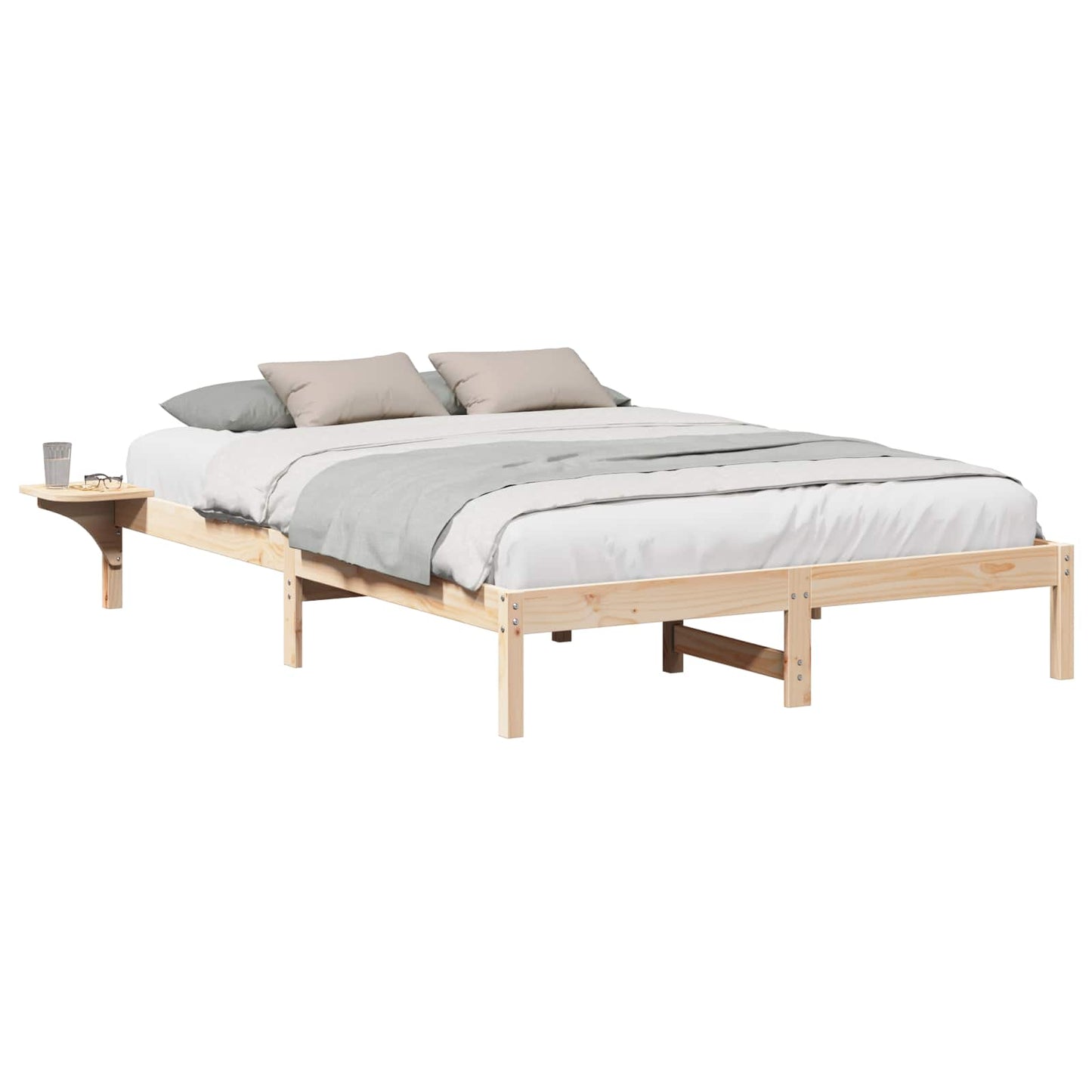 Sengestel Naturfarvet 140 x 200 cm Massiv fyrretræ
