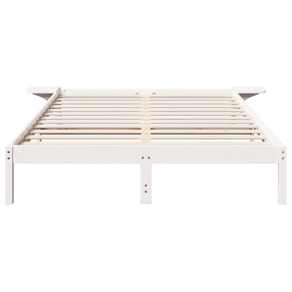 Sengestel Hvid 140 x 200 cm Massiv fyrretræ