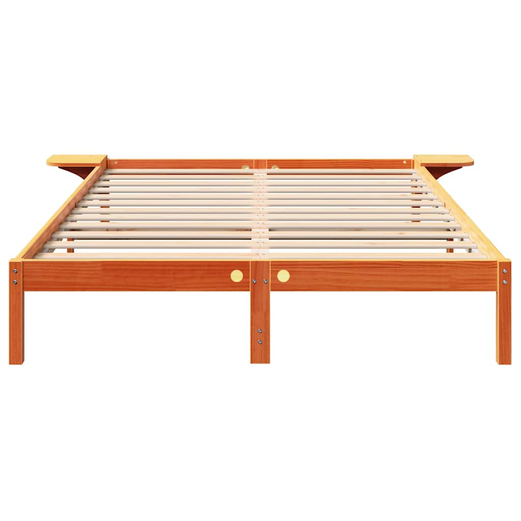 Sengestel Voks brun 140 x 200 cm Massiv fyrretræ
