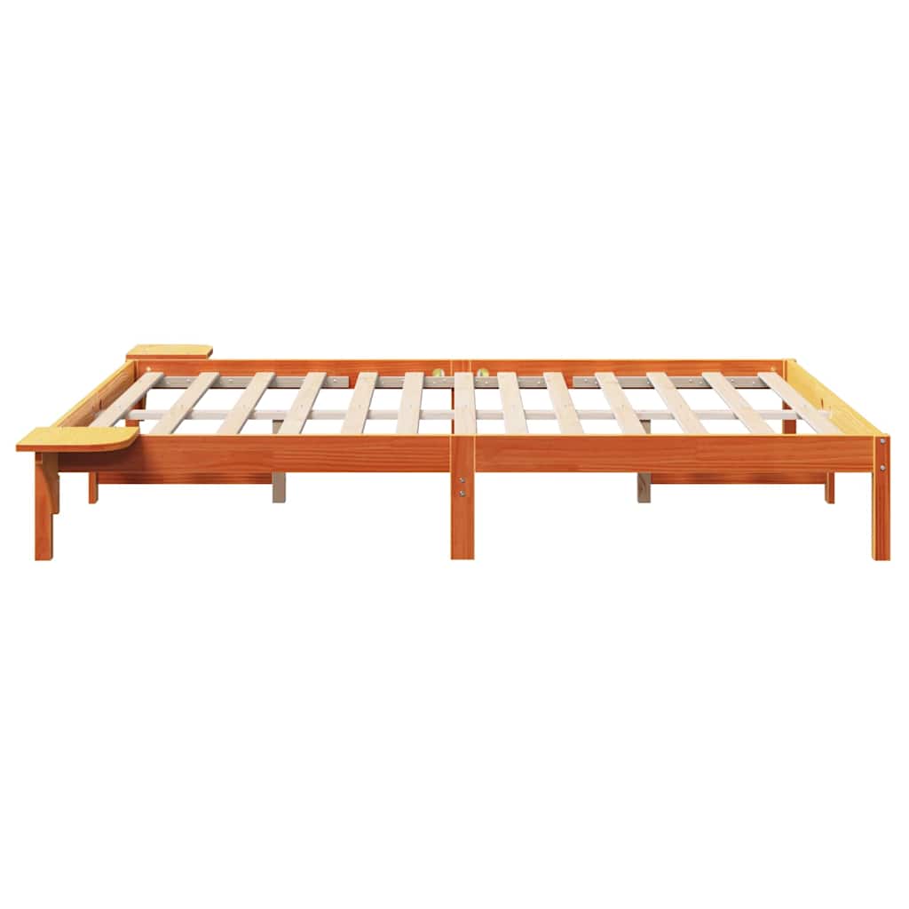 Sengestel Voks brun 140 x 200 cm Massiv fyrretræ