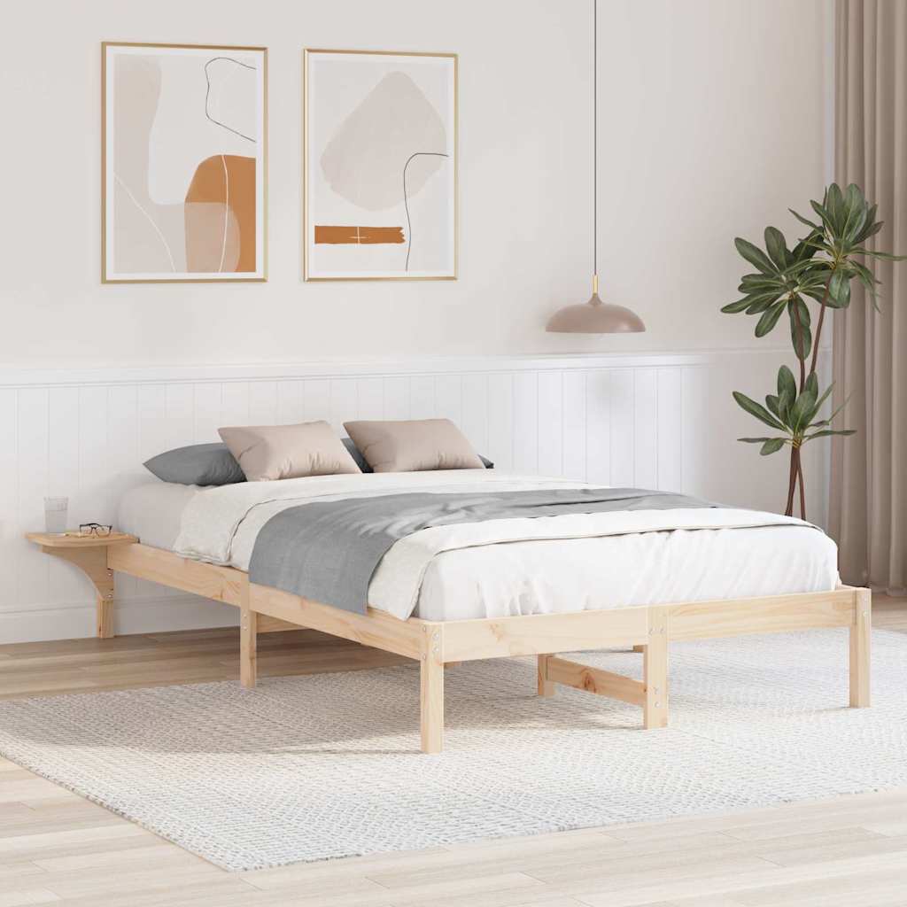 Sengestel Naturfarvet 140 x 190 cm Massiv fyrretræ