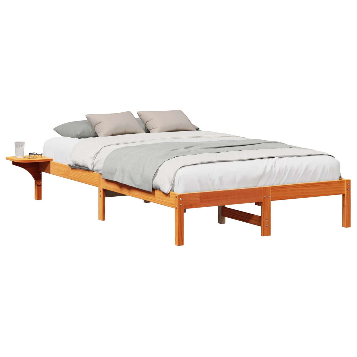 Sengestel Voks brun 140 x 190 cm Massiv fyrretræ